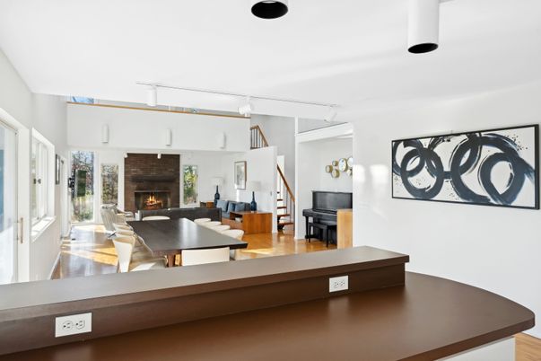 Fireplace, Interior, Living room, Piano, Wood Texture Flooring