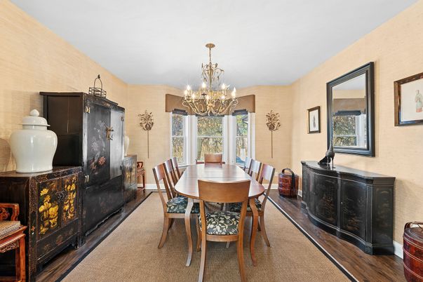 Chandelier, Dining room, Interior, Wood Texture Flooring