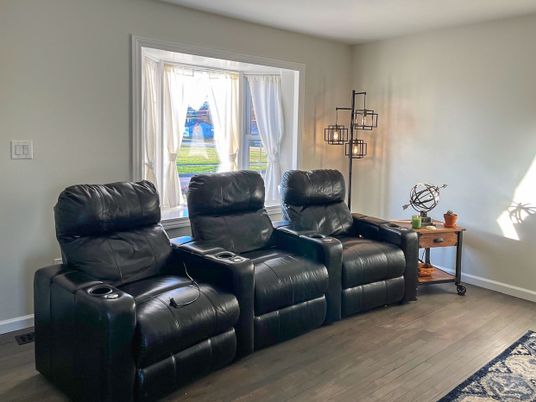 Home Theatre Room, Interior, Wood Texture Flooring