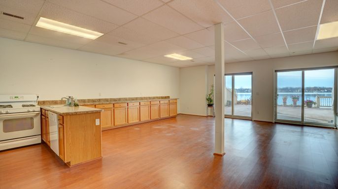 Interior, Kitchen, Recessed Lighting, Wood Texture Flooring