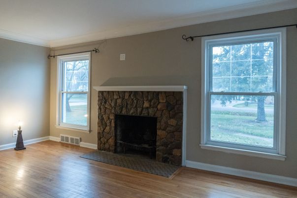 Empty room, Fireplace, Interior, Wood Texture Flooring