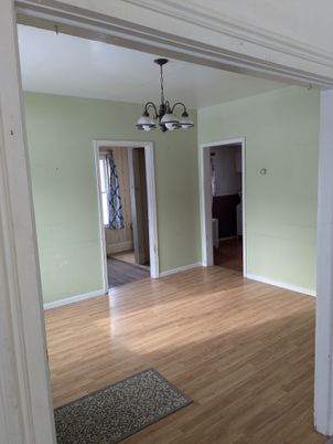 Chandelier, Empty room, Interior, Wood Texture Flooring