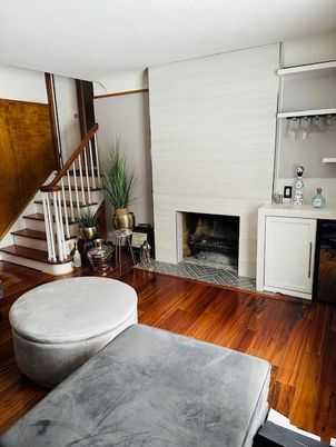 Bathroom, Fireplace, Interior, Wood Texture Flooring