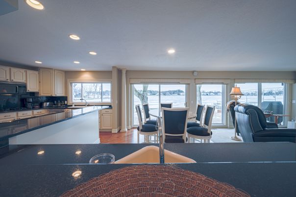 Dining room, Interior, Kitchen, Living room, Recessed Lighting