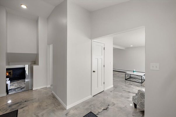 Fireplace, Interior, Marble, Recessed Lighting