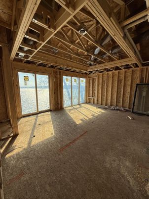 Empty room, Interior, Wooden Beams