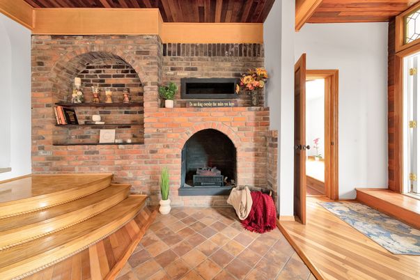 Fireplace, Interior, Stone Walls
