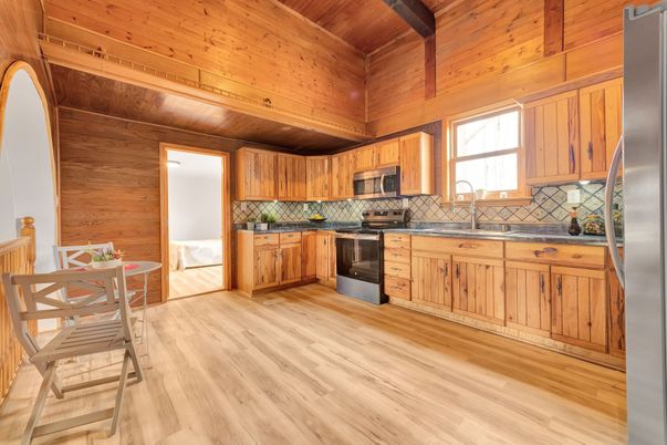 Interior, Kitchen, Wooden Ceilings, Wood Texture Flooring, Wooden Walls