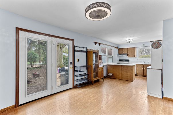 Interior, Kitchen, Stainless Steel Appliances, Wood Texture Flooring
