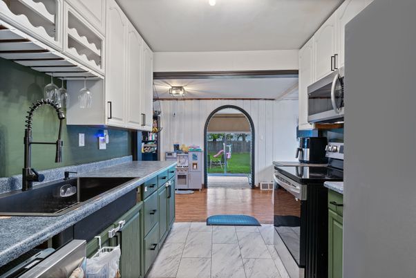 Interior, Kitchen, Marble, Wood Texture Flooring