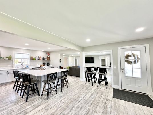 Interior, Kitchen, Recessed Lighting, Wood Texture Flooring
