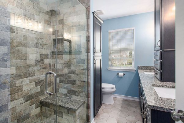 Bathroom, Glass Shower, Interior, Stone Walls