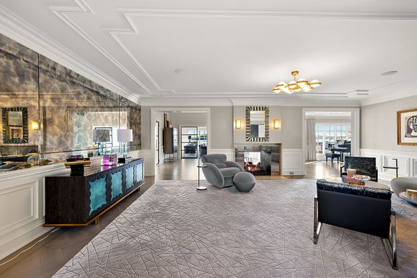 Fireplace, Interior, Living room, Pendant Lights, Piano, Wood Texture Flooring