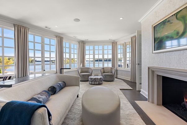 Fireplace, Interior, Living room, Recessed Lighting, Water