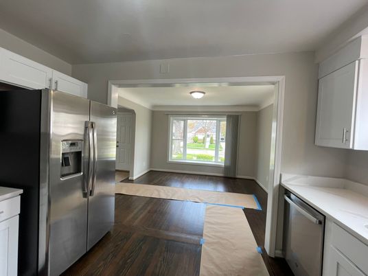 Interior, Kitchen, Stainless Steel Appliances, Wood Texture Flooring