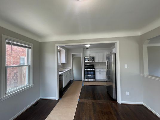 Interior, Kitchen, Stainless Steel Appliances, Wood Texture Flooring