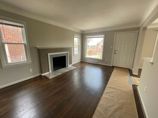Empty room, Fireplace, Interior, Wood Texture Flooring