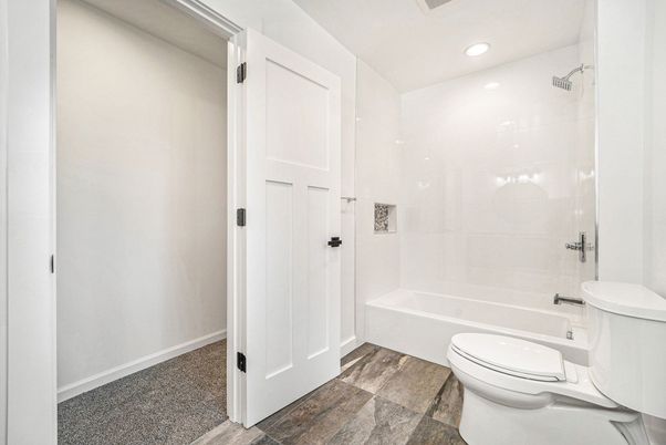 Bathroom, Interior, Recessed Lighting, Wood Texture Flooring