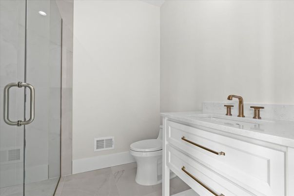 Bathroom, Glass Shower, Interior, Marble