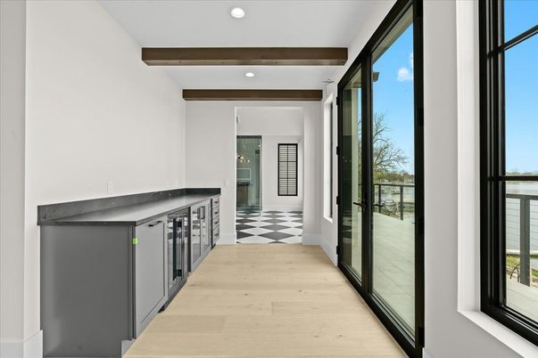 Interior, Recessed Lighting, Wooden Beams, Wood Texture Flooring