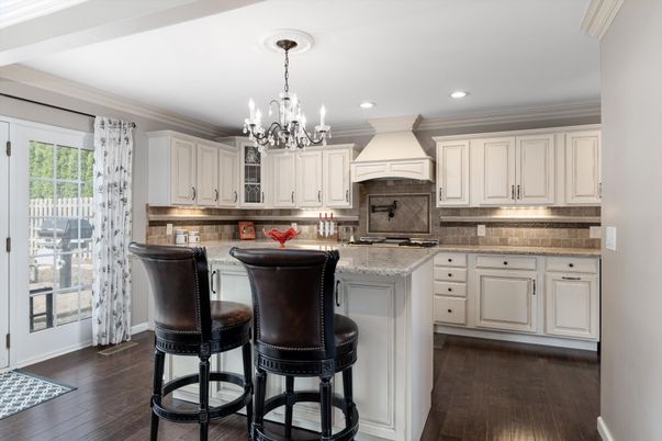 Chandelier, Interior, Kitchen, Recessed Lighting, Wood Texture Flooring