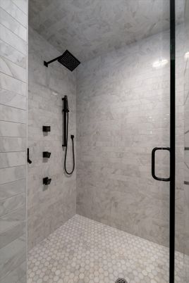 Bathroom, Glass Shower, Interior, Marble Walls