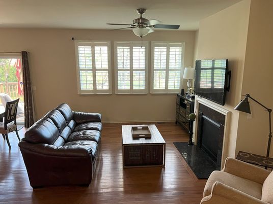 Fireplace, Interior, Living room, Wood Texture Flooring