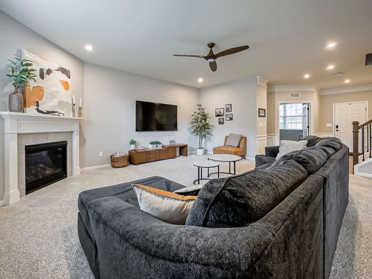 Fireplace, Interior, Living room, Recessed Lighting