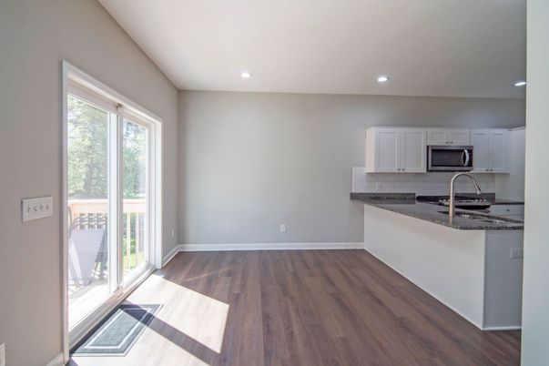 Interior, Kitchen, Recessed Lighting, Wood Texture Flooring