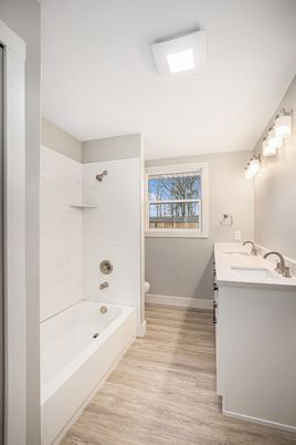 Bathroom, Interior, Wood Texture Flooring