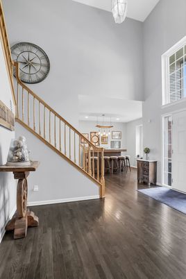 Dining room, Interior, Pendant Lights, Recessed Lighting, Wood Texture Flooring
