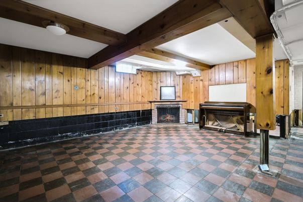 Fireplace, Interior, Piano, Wooden Beams, Wooden Walls