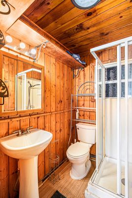 Bathroom, Interior, Wooden Ceilings, Wood Texture Flooring, Wooden Walls