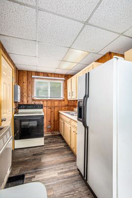 Interior, Kitchen, Wood Texture Flooring, Wooden Walls