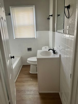 Bathroom, Dual Sink Vanities, Interior, Wood Texture Flooring