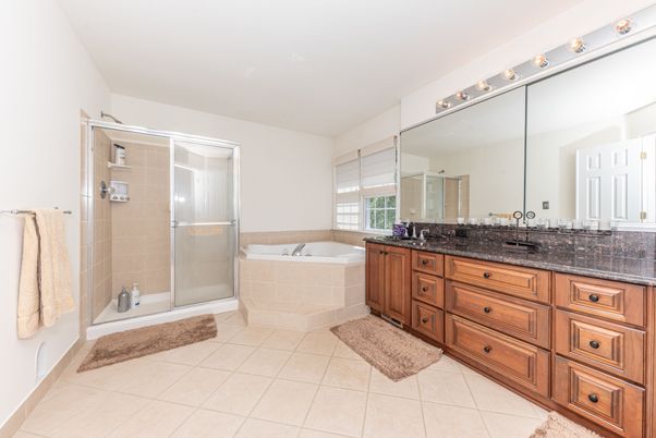 Bathroom, Dual Sink Vanities, Glass Shower, Interior
