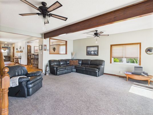 Interior, Living room, Recessed Lighting, Wooden Beams
