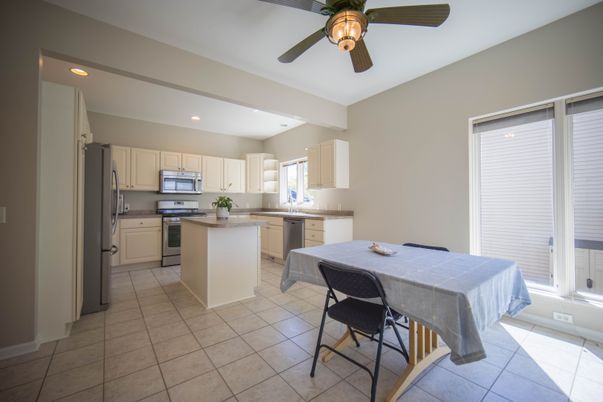 Dining room, Interior, Kitchen, Recessed Lighting, Stainless Steel Appliances