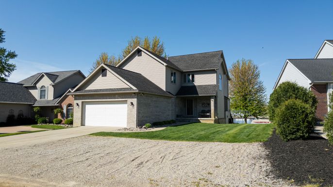 Attached, Exterior, Facade, Brick Facade, Farmhouse