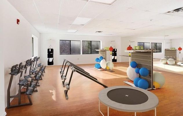 Fitness Equipment, Interior, Wood Texture Flooring
