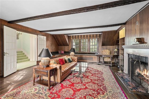 Fireplace, Interior, Living room, Wooden Beams, Wood Texture Flooring, Wooden Walls