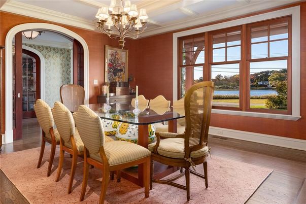 Chandelier, Dining room, Interior, Wood Texture Flooring