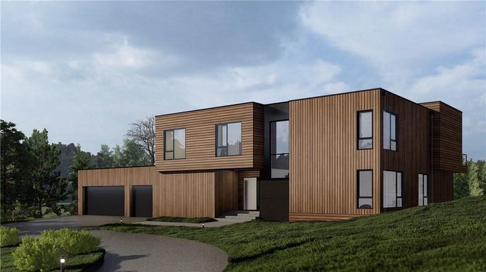 Attached, Exterior, Facade, Modern