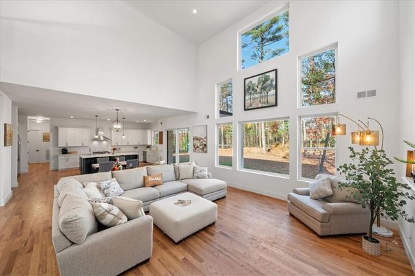 Interior, Kitchen, Living room, Pendant Lights, Recessed Lighting, Stainless Steel Appliances, Wood Texture Flooring