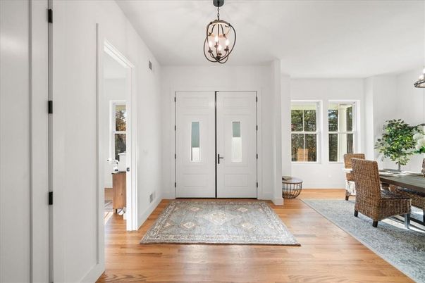 Chandelier, Dining room, Interior, Pendant Lights, Wood Texture Flooring