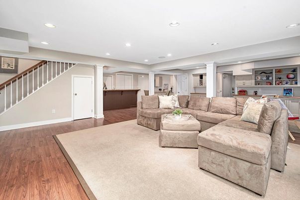 Interior, Kitchen, Living room, Recessed Lighting, Wood Texture Flooring