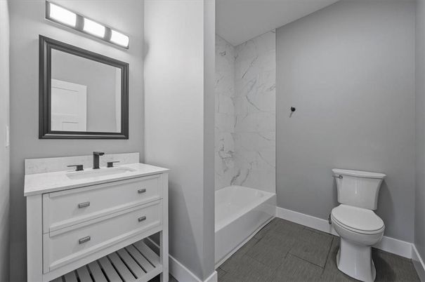 Bathroom, Interior, Marble Walls, Wood Texture Flooring