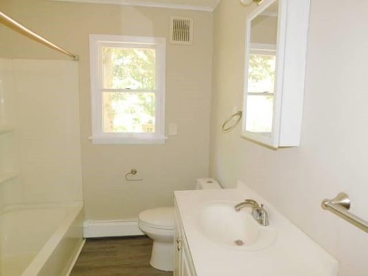 Bathroom, Glass Shower, Interior, Wood Texture Flooring
