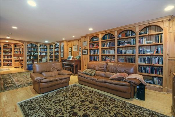 Interior, Living room, Piano, Recessed Lighting, Wood Texture Flooring, Wooden Walls