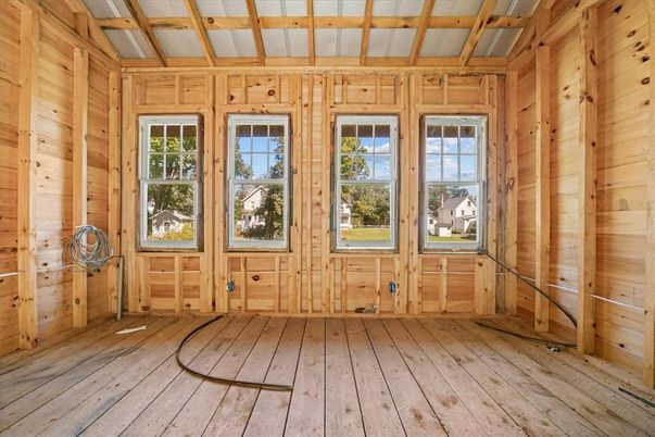Empty room, Interior, Wooden Beams, Wood Texture Flooring, Wooden Walls